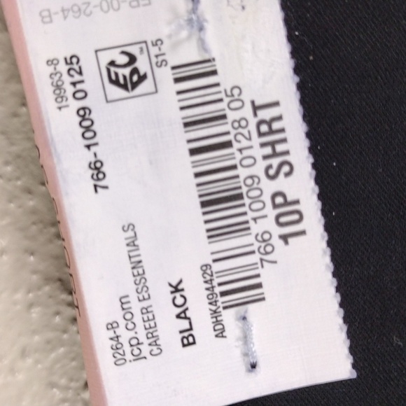 Liz Claiborne Petite Black Mid Rise Flat Front Straight Leg Career Trouser Pant - Picture 10 of 15